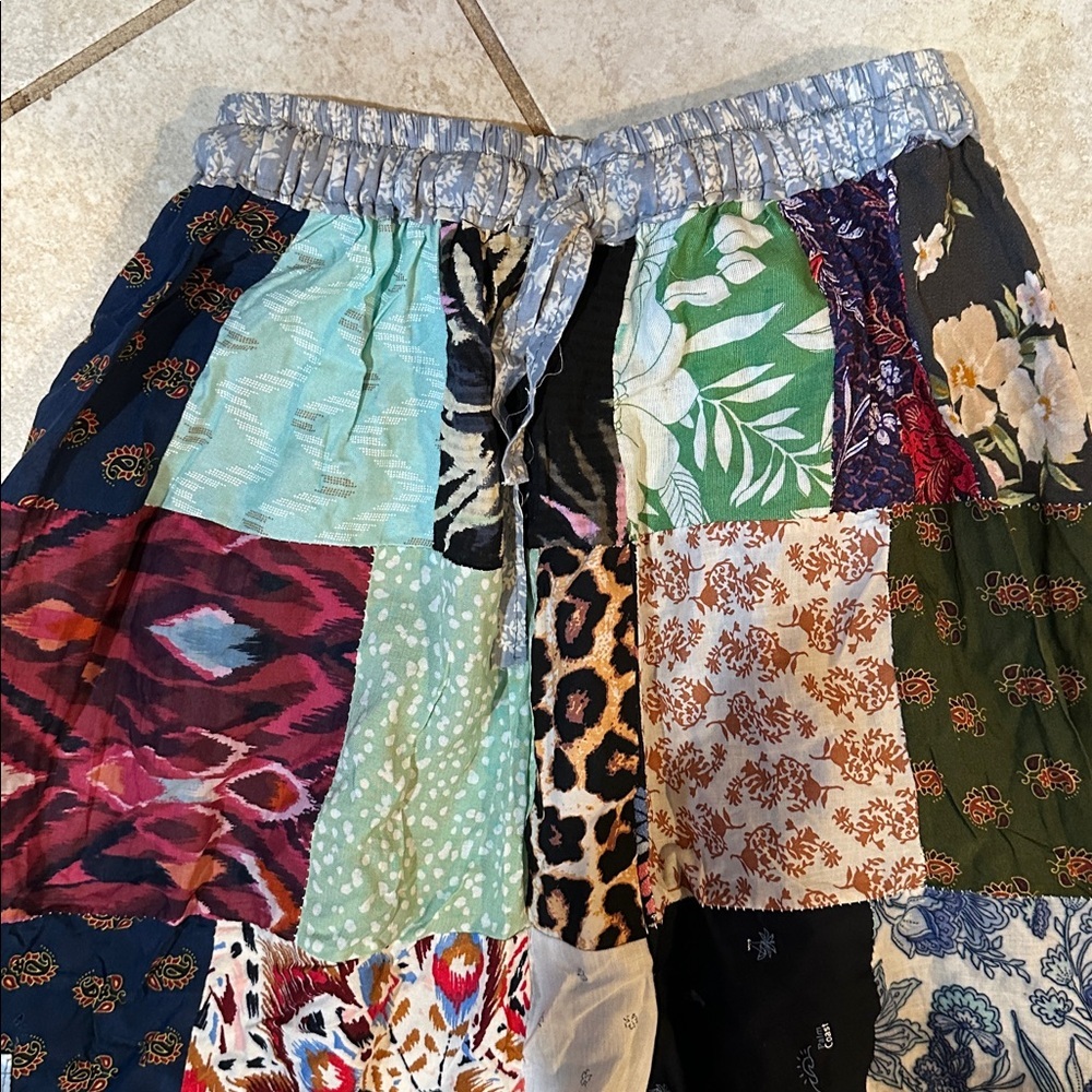 Vintage Handmade Boho Patchwork Harem Jogger Cargo Pants XS/S Kantha - Picture 2 of 6